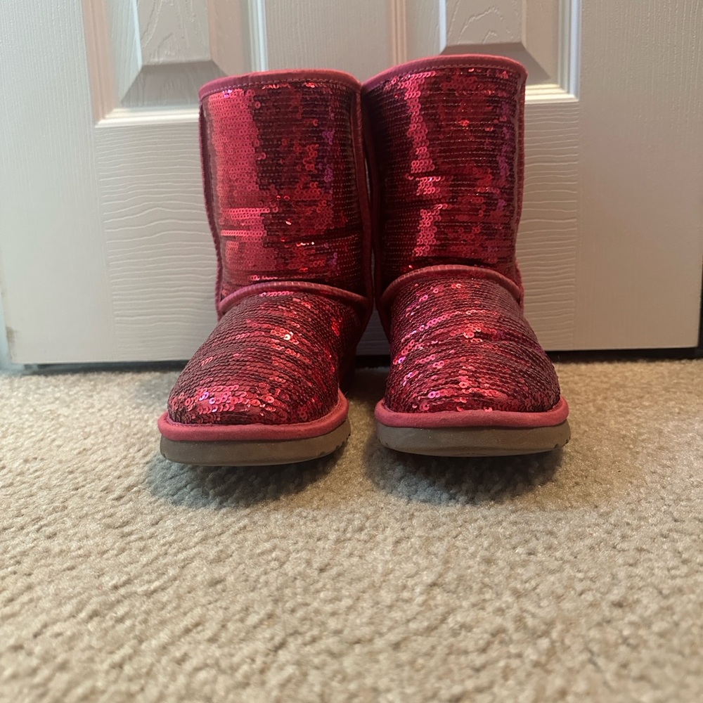 UGG Kids Sequin Red Boots